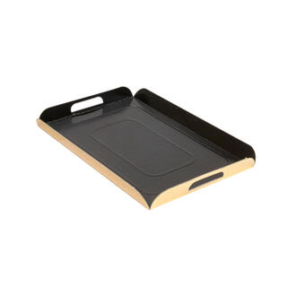 VASSOIO CON MANICI ORO/NERO 19x28