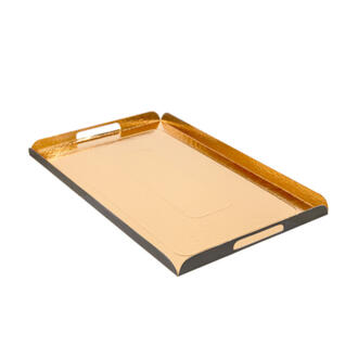 VASSOIO CON MANICI ORO/NERO 28x42