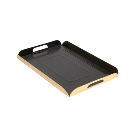 VASSOIO CON MANICI ORO/NERO 19x28 - 1