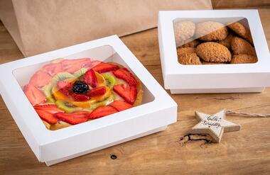 Scatola carta bianca con finestra